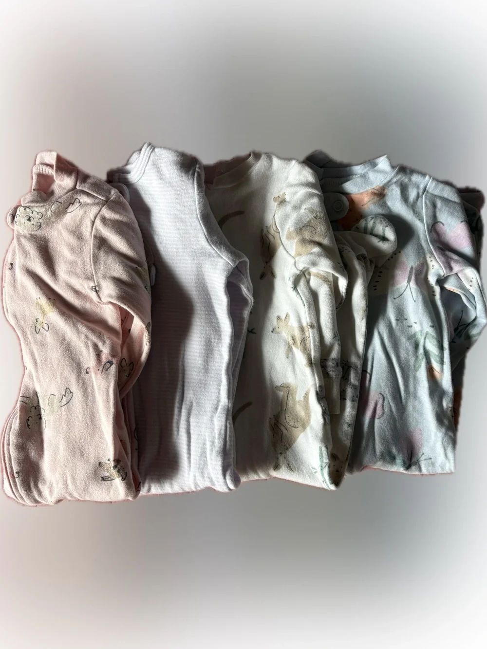 Carter's Baby Pajama Set in Pink, White & Cream with Animal Prints
